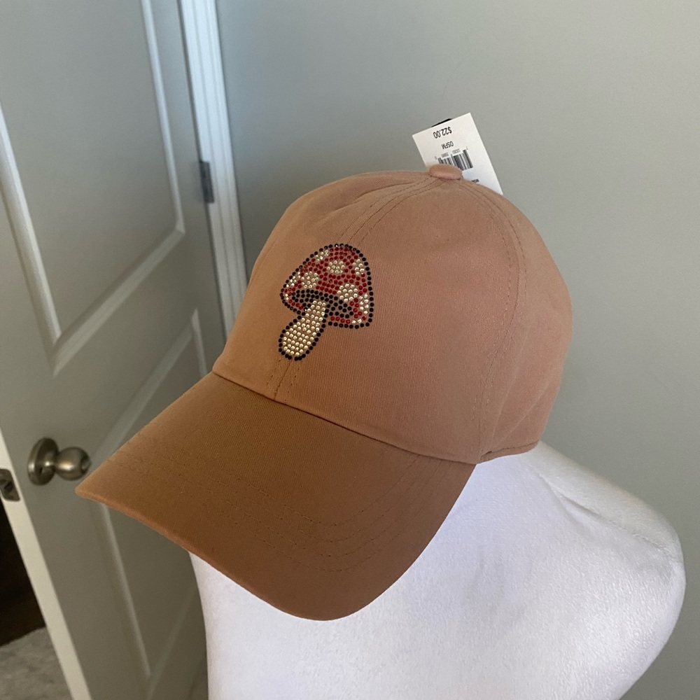 Falls Creek Tan Cap with Mushroom Design - Picture 2 of 5